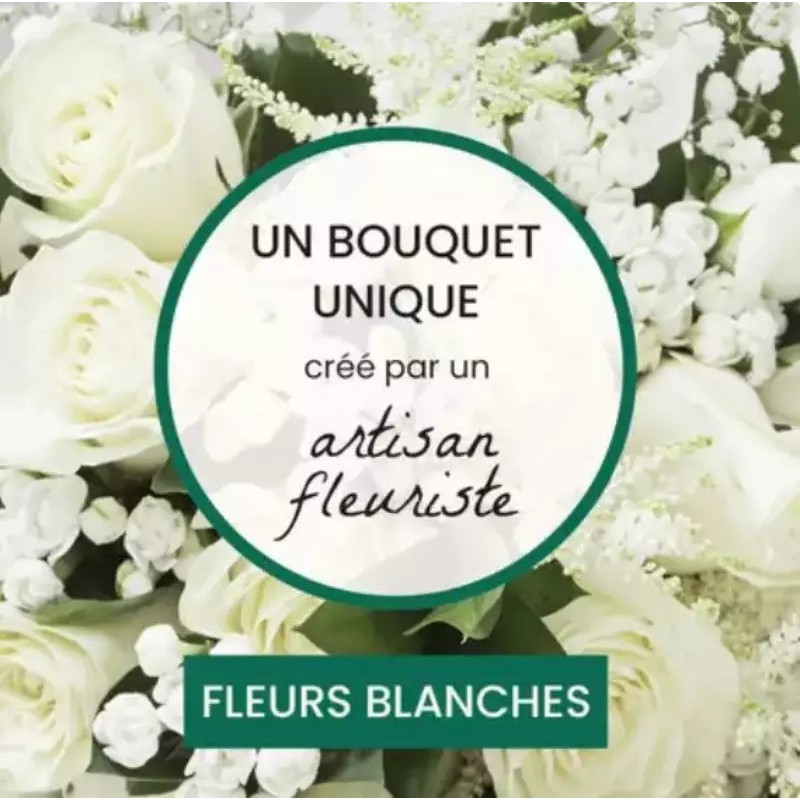 BOUQUET DEUIL DU FLEURISTE BLANC DOM-EXO