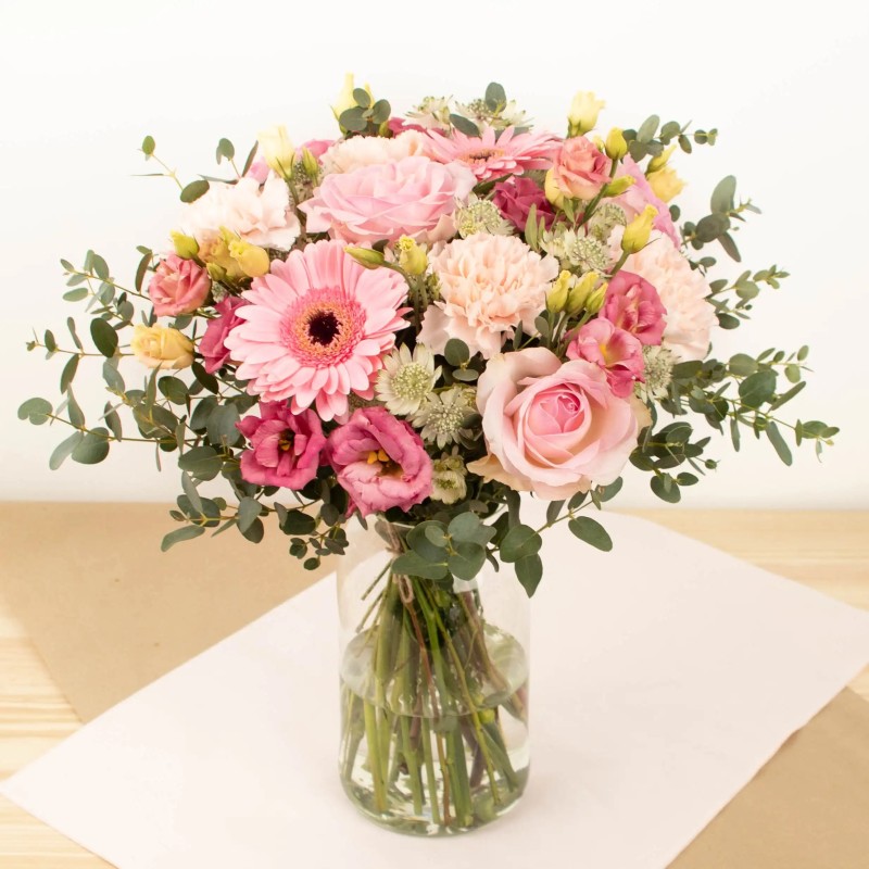 BOUQUET DE FLEURS JARDIN ROSE